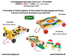 Byggeklodsvogne 3 stk  Tilbud